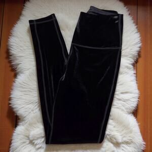 New BARE NECESSITIES Black High Waist Velvet Pants Leggings M